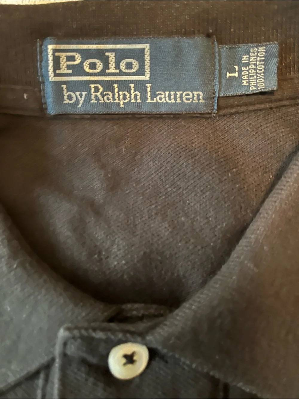 Ralph Lauren Black Long Sleeve Polo with Pink Pony Logo